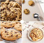 Cookie Scoop Set, 3Pcs Ice Cream Scoop, Cookie Scoops for Baking Set of 3, 18/8 Stainless Steel Cookie Scooper for Baking, Ice Cream Scooper with Trigger Release, Red Soft Grip Cookie Dough Scoop