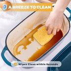 4.6 Quart Dutch Oven for Sourdough Bread Baking, Combo Oval Enameled Cast Iron Bread Pan with Lid, Bread Dutch Oven for a Crispy Crust, Teal