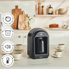 KARACA Hatır Turkish Coffee Maker, 5 Cups Electric Turkish Coffee Machine with Ember Mode, Automatic Temperature Control, Overflow Protection, Audible & Visual Alerts, Shiny Black