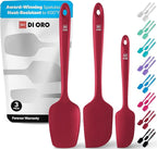 DI ORO® 3-Piece Silicone Spatula Set - 315°C Heat Resistant Non Stick Rubber Kitchen Spatulas for Cooking and Baking - Award-Winning Professional Grade Spatula Set - Best Silicone Utensil Set