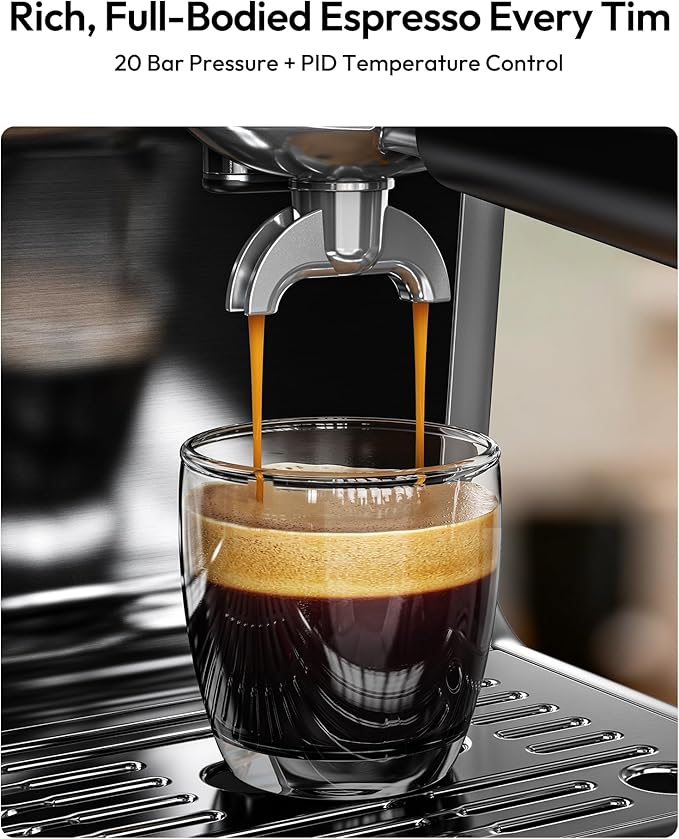 EUHOMY Espresso Machine with Grinder, 20 Bar Professional Espresso Coffee Maker for Home, with Milk Frother for Latte, Cappuccino & Barista-Style