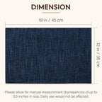 Blue Forest Placemats Set of 6, Dual-Layered Thickened Faux Linen Cloth Place Mats Heat Resistant Machine Washable Wrinkle Free Table Mats Indoor/Outdoor (Navy Blue)
