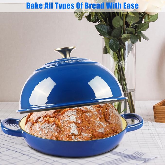 ﻿CUKOR 7QT Dutch Oven Pot With Lid, Enameled Cast Iron Dutch Oven For Bread Baking, Non-Stick Bread Pot for Oven/Stovetop (Roast, Braising, Stewing, Soups)