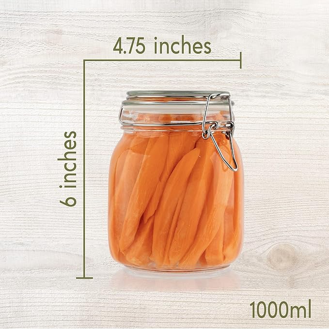 Galashield Glass Jars with Lids Food Storage Jars with Airtight Lids Leak Proof Glass Canisters Kitchen Jars [32 oz]