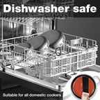 12-Inch Non Stick Frying Pans, NonStick Stainless Steel Pan Set, Tri-Ply Skillets and Pan Set with Lid, Induction Cooker Compatible, Cool-Touch Handle, Dishwasher and Oven Safe