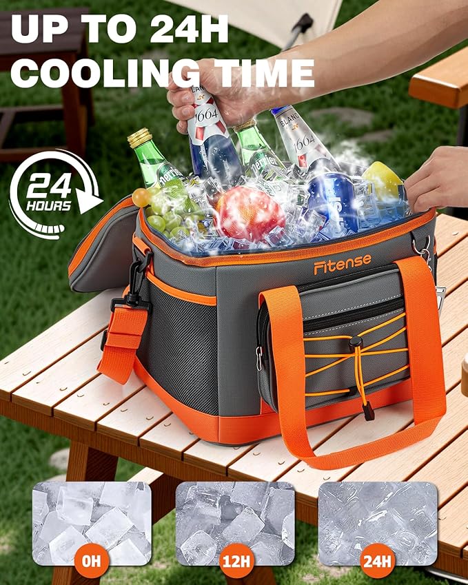 Soft Cooler Bag Insulated 20L/33L, 27/50 Cans Collapsible Camping Coolers 4-Layer Leakproof Portable Ice Chests for Beach, Travel, Picnic, Grocery, Kayaking