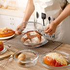 NUTRIUPS Round Glass Casserole Dish Set, Casseroles Cookware with Glass Lid, Casserole Dish With Lid(Set of 3-0.65L+1L+1.4L)