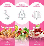 Kitchen in the box Stand Mixer, 4.5QT+5QT Two bowls Electric Food Mixer, 10 Speeds 3-IN-1 Kitchen Mixer for Daily Use with Egg Whisk,Dough Hook,Flat Beater (Neon Pink, 5QT)