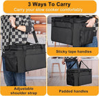 Slow Cooker Carrying Bag, Double Layer Insulated Design Slow Cooker Carrier with Removable Hard Liner and Pot Lid Fastener Fit for 6-8 Quart Crock Pot, Black