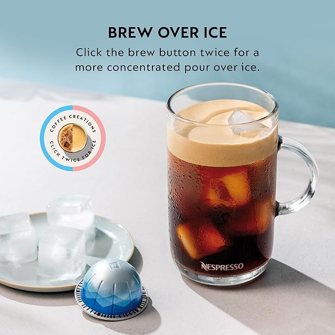 Nespresso Festive Vertuo Pop+ Coffee and Espresso Maker by Breville, Matte Black Gold