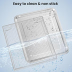 Stainless Steel Air Fryer Basket and Tray,Compatible with Cuisinart TOA-60 TOA-65 TOA-70 Toaster Air Fryer Convection Oven