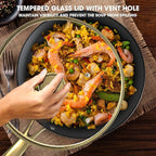 imarku Non Stick Frying Pans, Frying Pan with Lid 2Pcs - 10 Inch and 12 Inch Long Lasting Nonstick Frying Pan Cast Iron Skillets, Frying Pans Nonstick with Lid, Chrismas Gifts for Women and Men