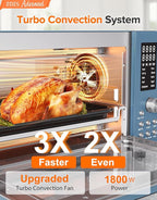 Nuwave Bravo Pro Smart Air Fryer Toaster Oven Combo, Airfryer Convection Oven Countertop, 10-in-1 Functions with Quicker & Even Crisp Technology, 1800W, 50-450°F, PFAS-Free, 21QT, Cozy Blue