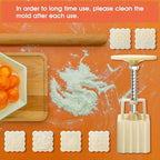 Luxiv Moon Cake Mould 50g, 12 PCS Pattern Hand-Pressure Mooncake Molds for Mid-Autumn DIY Pastry Tool 2 Set with 6pcs Round Flower Mooncake Mode and 6 Pcs Square Pattern Mooncake Mould (White, 50g)