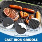 SafBbcue Cast Iron Cooking Griddle for Weber Traveler Portable Series Gas Grill, Griddle Plate for Weber 9010001 9011701 9013001 9020001 9030001 Traveler Portable Grill, Griddle with Carry Bag