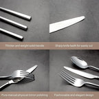 Silverware Set, 20-Piece Flatware Cutlery Set Service for 4, Heavy Duty Titanium Coating Modern Design, 18/0 Stainless Steel Utensils, Dishwasher Safe