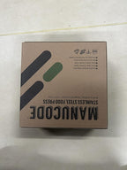 Smash Burger Press 8 Inch, 3.1 Lb Burger Smasher, Heatable for Searing Panini, Steak, Chicken, Salmon, Stainless Steel Bacon Press, Flat Bottom, Seasoning Free, Wooden Handle No Spin