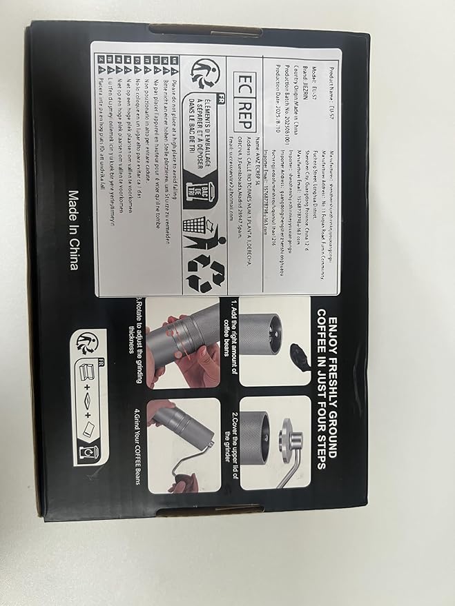 Portable Hand Coffee Bean Grinder with 60 Adjustable Settings, Stainless Steel Conical Burr Manual Coffee Grinder, Labor-Saving Crank Handle Perfect for Home, Office,Travel, Camping Espresso