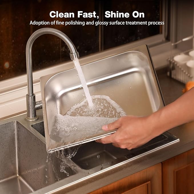 Roll-Top Chafing Dishes for Buffet with Glass Window (9QT) - Rectangular Food-Grade Stainless Steel Chafers for Catering with Rolled Rim Design, for Party, Banquet (1/2 Size Food Pan)