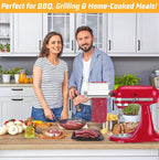 Adjustable 3 Thickness Meat Tenderizer Attachment for Kitchenaid Mixers, Dishwasher Safe Durable Metal Housing & Plastic Rollers/Gears Accessories-White