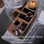 Espresso Tools Kit for Breville 54mm Machines – Walnut Handle Naked Portafilter, Spring Tamper, Coffee Leveler, Dosing Ring, Puck Screen & WDT Needle Tool
