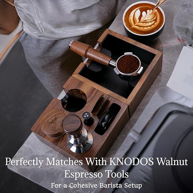 Espresso Tools Kit for Breville 54mm Machines – Walnut Handle Naked Portafilter, Spring Tamper, Coffee Leveler, Dosing Ring, Puck Screen & WDT Needle Tool