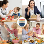 Wheat Straw Bowls, 26 Oz Unbreakable Plastic Soup Salad Cereal Bowls Sets of 8, Lightweight Reusable Microwave Dishwasher Safe BPA-Free for Kitchen Camping Ramen Snack, Multicolor