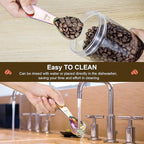 Stainless steel coffee scoop 2-piece set (1 tbsp, 2 tbsp) durable Tablespoon, ergonomic measuring spoon, Suitable for small and large jars，short-handled spoon (colored)