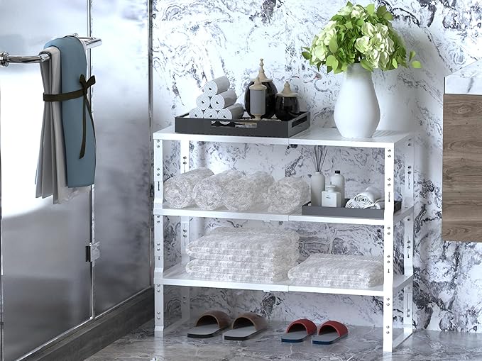 Adjustable Expanable Stackable Spice Rack Shelf Pantry Storage Organizer for Kitchen Cabinet,Countertop,Bathroom and More.Space is no Longer Limited(2Packs/White/Large)