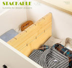 6PCS Bamboo Drawer Dividers with Inserts, Expandable Kitchen Utensil Drawer Organizers,Adjustable drawer organizer for deep drawers Dresser Closet Underwear Storage Bedroom Bathroom Drawers(16.6"-22")