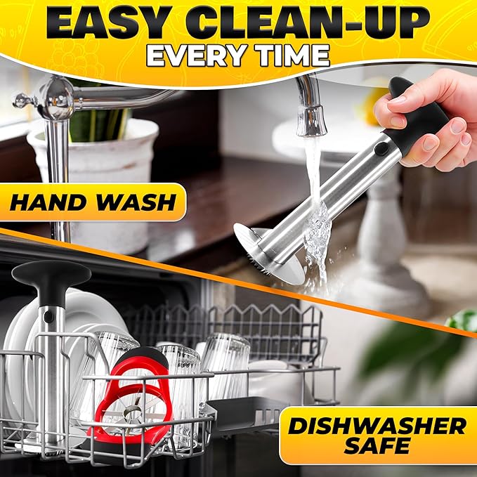 Pineapple Corer and Slicer Tool – Stainless Steel Pineapple Peeler Tool with Reinforced Thick Blade for Effortless Slicing – Core Remover and Cutter for Diced Fresh Rings, Black Handle, Easy to Clean