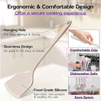 Silicone Cooking Utensils Set, Onader 6 Pcs Kitchen Utensils for Cooking, Heat Resistant Kitchen Gadgets Tools Set for Nonstick Cookware - 3 Mixed Color (Khaki & Pink & White)