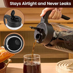 Cold Brew Coffee Maker Glass, Airtight & Leakproof Mason Jar Pitcher with Cold Brew Filter, 64 oz Glass Pitcher with Lid for Iced Coffee, Lemonade, Ice Tea