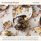 MACKENZIE-CHILDS Enamel Pitcher with Spout, Cute Water Pitcher, 3 Quarts, Wild Rose Brown
