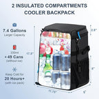Backpack Cooler Insulated Leak Proof 33/49 Cans, 2 Insulated Compartments Thermal Bag, Portable Lightweight Beach Travel Camping Lunch Backpack for Men and Women