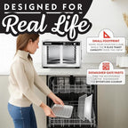 Gourmia French Door Digital Air Fryer Oven - 25-Quart XL Capacity, 12 Presets, Touchscreen, FryForce 360° Tech, Dehydrate, Proof, Slow Cook, Fits 13” Pizza, 1700W, Stainless Steel