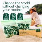 Cleanomic Compostable* Sandwich Size Food Storage Bags (25 Eco Zip) Freezer and Leak Proof, Also Available Gallon, Quart and Snack Size Bags