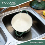 Cast Iron Dutch Oven with Lid – Non-Stick Ovenproof Enamelled Casserole Pot – Sturdy Dutch Oven Cookware – Dark Green, 5-Quart, 24cm – by Nuovva