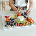 Melamine Large Plastic Serving Platters and Trays, 15" x 11" Rectangular Serving Trays for Food, Dishes, Party - 2 Pcs