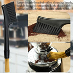 6-piece coffee grinding brush set, coffee grinding natural bristle brush and nylon espresso brush, coffee machine dust removal cleaning brush