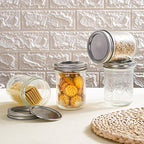 Amzcku 16oz vintage Mason Jars with Lids, Wide Mouth Canning Jar, Safe For Storage, Canning, Pickling, Preserving, Fermenting, DIY Crafts & Decor 6 Pack