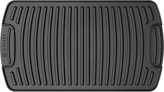 Outset Cast Iron Grill Griddle, Reversible Stovetop and Grill Griddle, 18" x 10"