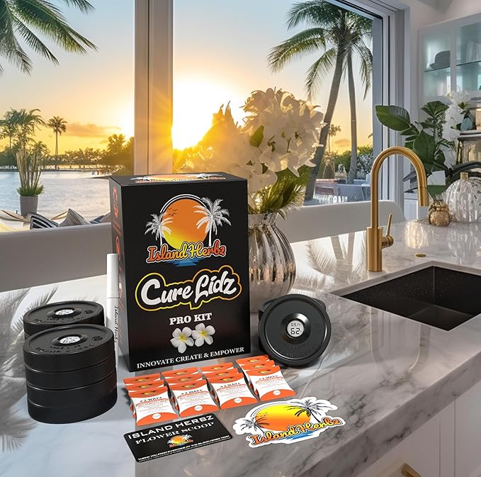 Pro Cure Kit Fits All Wide Mouth Mason Jars: 12 Airtight Digital Lids, 12-8 Gram Organic 2 Way Humidity Controllers 1 Scoop Card 1 White Erase Marker 1 Slap-On (12-Pack)