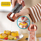 Pepper Mill Set, Classical Hand Shake Pepper Grinder Set And Gorgeous Salt, Ceramic Blades With Adjustable Coarse Mill, Enjoy Best Fresh Ground Pepper Sea Salts Various spices
