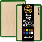 Silicone Baking Mat, Reusable Silicone Baking Sheets for Oven, 2Pcs Half Sheet(16.5"x11.6") Non-Stick (Green)