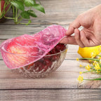 Boao 100 Pieces Bowl Covers Reusable Elastic Plastic Wrap for Food Storage Fresh Colorful Translucent Food Bowl Covers for Dish Plate Cup Bread Proofing for Family Outdoor Picnic Sourdough Baking