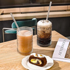 Vintage Glassware Drinking Glasses Set of 6,15 oz Hobnail Glass Cups,Embossed Clear Water Tumbler,for Beer,Cocktail,Whiskey,Juice and Various Mixed Drinks- 1 Cleaning Brush