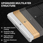 Utheer Nonstick Reversible Aluminum Ceramic Griddle 23" x 16", 70% Lighter 2-in-1 Flat & Ribbed Grill Griddle, Warp-Resistant, PFAS-Free, 100% Recyclable Stovetop Griddle for Gas, Charcoal,Outdoor BBQ