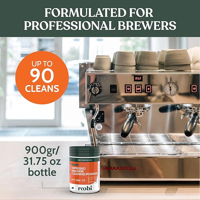 Roobi Professional Espresso Machine Cleaning Powder. Carbon Neutral Espresso Cleaner Powder. Up to 90 uses, 900gr.