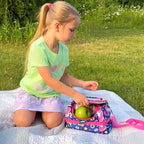 Insulated Kids Dual Compartment Lunch Bags Tote for Girls Boys Lunch Boxes Pre-School Toddler Kindergarten Picnic Camp Food Cooler Thermal with Strap